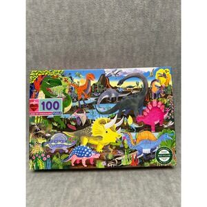 Puzzle Land of Dinosaurs 100 Piece Jigsaw Puzzle for Kids Ages 5 and Up Recycled